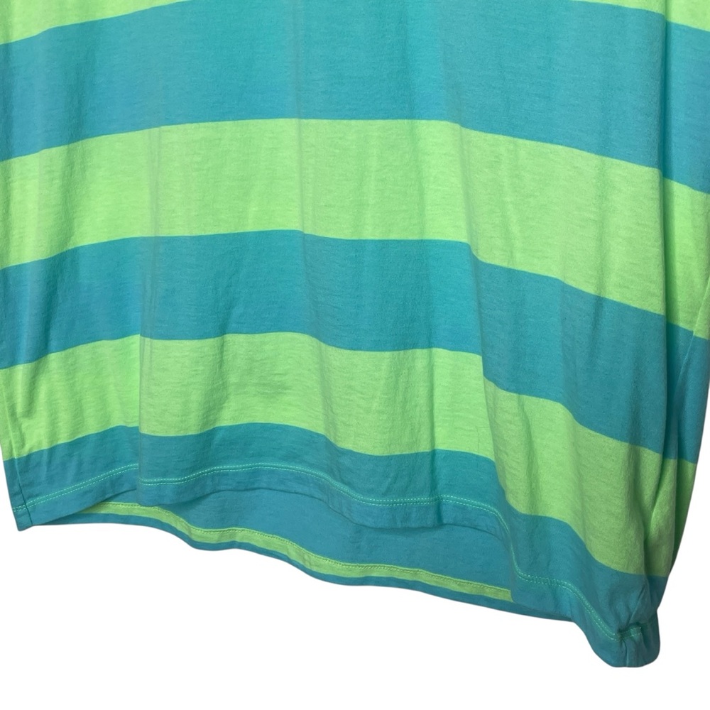 American Eagle Outfitters Shirt Mens Size XXL Blue Green Striped Short Sleeve - Picture 4 of 9